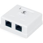 Компьютерная розетка Cabeus RJ-45, категория 5e, двойная, внешняя, Dual IDC WS-8P8C-Cat.5e-2 (артикул 26008115) – фото 1