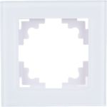 1-местная рамка STEKKER GFR00-7001-01 серия Катрин, стеклянная, белый 39517 (артикул 18962406) – фото 1