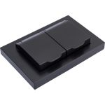 Двухместная розетка UNIVersal с крышкой серия афина с/з, с/у, 16а, 220в, графит еврослот A0031-Gr (артикул 27170484) – фото 1