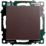 1-клавишный механизм выключателя STEKKER GLS10-7103-04, 250V, 10А, серия Катрин, шоколад 49020 (артикул 25676571) – фото 1