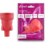 Кабельная розетка duwi c заземлением 16A с крышкой IP44 каучук красная 27457 5 (артикул 19991422) – фото 1