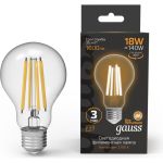 Лампа Gauss Filament А60 18W 1600lm 2700К Е27 LED 1/10/40 102902118 (артикул 23563455) – фото 1