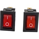 Клавиша Nord-Yada 12V 15А Mini красная с подсветкой (3контакта) ON-OFF (2шт в упаковке) 905441 (артикул 19806010) – фото 1