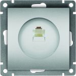 Компьютерная одноместная розетка UNIVersal серия афина, с/у, 1а, rj45, серебро еврослот A0051-S (артикул 27170874) – фото 1
