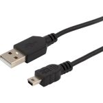 Кабель REXANT USB mini USB длинный штекер 1М черный 18-4402 (артикул 15906942) – фото 1