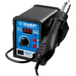 Термовоздушная цифровая паяльная станция ЗУБР 100-500C, шаг 1C, 120л/мин, 650Вт, 3 насадки 55350 (артикул 15890591) – фото 1