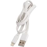 USB-кабель HOCO Bamboo AM-8pin Lightning 1 метр, 2.4A, ПВХ, плоский, белый 23753-X5iW (артикул 17248980) – фото 1