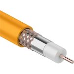 Коаксиальный кабель REXANT RG-6U+Cu нгА-HF, Cu/Al/Cu, 64%, 75 Ом, бухта 100 м, оранжевый 01-2654 (артикул 16124843) – фото 1