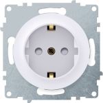 Розетка с заземлением OneKeyElectro, защитные шторки, винтовые контакты 1E10101300 2172764 (артикул 16168123) – фото 1