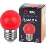Светодиодная лампа ЭРА ERARL45E27 LED Р451WE27, шар, 4SMD, 1W, E27, для белтлайт, 10/100/6000, красный Б0049575 (артикул 16452897) – фото 1