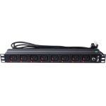 Блок розеток 19 8 шт. C19 с фиксатором вилки, 16A 250V, шнур питания 3,0 м TWT-PDU-16A8C9L-3.0 (артикул 16466503) – фото 1