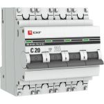 Автоматический выключатель EKF PROxima ВА 47-63 4P, 20А, 4,5kA, SQ mcb4763-4-20C-pro (артикул 16176295) – фото 1