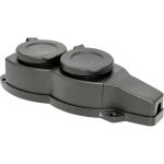 Двухместная розетка с защитными крышками EKF каучуковая, 230В, 2P+PE, 16A, IP44 RPS-018-16-230-44 (артикул 16369712) – фото 1