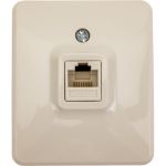 Информационная розетка ЭРА 11-3203-02, RJ45, ОУ, IP20, Эксперт, слоновая кость Б0020731 (артикул 16154235) – фото 1