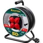 Удлинитель на катушке KRAFTOOL К-315 50м, 3700Вт, 4 гнезда, IP44, КГ 3х1.5кв.мм 55085-50_z01 (артикул 16195765) – фото 1