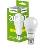 Светодиодная лампа GENERICA A60 груша 20Вт 230В 3000К E27 LL-A60-20-230-30-E27-G (артикул 25127787) – фото 1