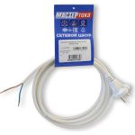 Сетевой шнур Мастер Тока ПВСбм 2x0,75, белый 10А, без заземления, 1,5м, вк СШ0032 (артикул 24344925) – фото 1