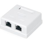 Двойная экранированная компьютерная розетка WRline WR-WS-8P8C-C5E-SH-2 RJ-45, категория 5e внешняя, Dual IDC, цвет белый 505218 (артикул 26746724) – фото 1
