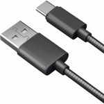 Дата-кабель AKAI разъем Type C 1м оплетка металл черный CE-442B (артикул 21357418) – фото 1