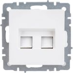 Двойная компьютерная розетка rj45 IEK Brite рк10-2-брб категория 5e, белый BR-K20-1-K01 (артикул 24592773) – фото 1