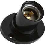 Потолочный косой патрон FERON Lh83 Е27, 250v, карболит, латунь, черный, размер 55x71 мм, 41043 (артикул 27044870) – фото 1