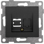 Механизм компьютерной розетки GUSI ELECTRIC Bravo RJ45, одинарной, СУ, графит С10К1-010 (артикул 16032726) – фото 1