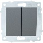 2-клавишный выключатель OVIVO Loft дымчатый 600-000211-202 (артикул 24956559) – фото 1