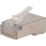 Разъем легкой оконцовки Hyperline RJ-45 8P8C под витую пару, категория 5e (50 µ""/ 50 микродюймов), экранированный, универсальный (для одножильного и многожильного кабеля) 100 шт. 403342 (артикул 23654853) – фото 1