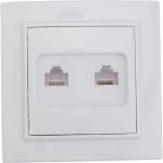 Розетка EKF Минск, RJ-45, 2-местная, СП, белая, SQERK02-035-10 (артикул 16154414) – фото 1