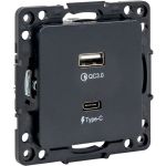 Механизм розетки EKF Стокгольм с 2USB type-A + type-C черный PROxima EZR-2USB-type-C (артикул 17745766) – фото 1