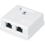 Компьютерная розетка Cabeus RJ-45(8P8C), категория 5e, экранированная, двойная, внешняя, Dual IDC WS-8P8C-Cat.5e-SH-2 (артикул 26008919) – фото 1
