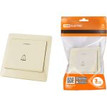 Кнопка для звонка TDM с подсветкой, слоновая кость Ильмень SQ1823-0108 (артикул 20040130) – фото 1