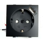 1-местная розетка STEKKER с заземлением (механизм) с USB, серия Эрна, PST16-9111-03 49155 (артикул 27103928) – фото 1