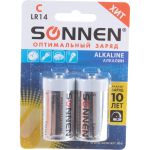 Батарейки SONNEN Alkaline, С LR14, 14А, 2 шт, в блистере, 451090 (артикул 16033548) – фото 1