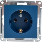 Розетка Systeme Electric Atlasdesign аквамарин с заземлением, 16а ATN001143 (артикул 26724770) – фото 1