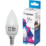 Светодиодная лампа КОСМОС LED 12Вт Свеча 220В E14 4500К LkecLED12wCNE1445 (артикул 23283957) – фото 1