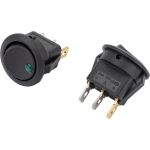 Круглая клавиша Nord-Yada 12V 20А черная с зеленой LED подсветкой (3контакта) ON-OFF (2шт в упаковке) 905475 (артикул 19806082) – фото 1