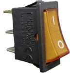 Клавишный выключатель Emas с подсветкой, жёлтая клавиша, 1НО, 250В AC, 16А A21B1S11 (артикул 16293748) – фото 1