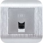 Компьютерная розетка LUXAR Deco с/у RJ-45 серебро с рифленой рамкой 4606400620396 (артикул 16139587) – фото 1