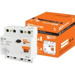 Устройство защитного отключения TDM ВД1-63 4Р 25А 10мА тип А SQ0203-0084 (артикул 15740059) – фото 1