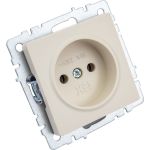 1-местная розетка IEK Brite рс10-1-0-бркр без заземления, без защитных шторок, 10А, бежевый BR-R10-10-K10 (артикул 24591801) – фото 1