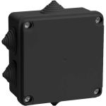 Распаячная коробка IEK км41234 100x100x50мм ip55 6 вв. черная UKO11-100-100-050-K02-55 (артикул 26721080) – фото 1