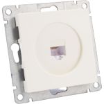 Компьютерная одноместная розетка UNIVersal серия афина, с/у, 1а, rj45, слоновая кость ivory еврослот A0051-I (артикул 27171276) – фото 1