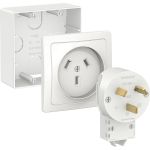 Силовой комплект Schneider Electric Blanca наружный, белый, 32 А, 250 В: розетка, вилка SE BLNSK003231 (артикул 20633488) – фото 1