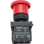 Кнопка управления CHINT "Грибок" d40мм с фиксацией NP8-11ZS/14 красн. 1НО+1НЗ IP65 (R) 667129 (артикул 22815267) – фото 1