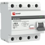 Электромеханическое селективное устройство защитного отключения EKF 4P 80А/300мА PROxima SQelcb-4-80-300S-em-pro (артикул 16058165) – фото 1