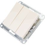 3-клавишный выключатель Schneider Electric AtlasDesign Бежевый сх.1+1+1, 10АХ, механизм SE ATN000231 (артикул 19935220) – фото 1