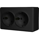 Двойная розетка Vesta Electric Mega Black с заземлением FRZ00010222CMT (артикул 26612930) – фото 1