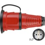 Кабельная розетка PCE 16A 220V 2P+E IP54 с крышкой, корпус красный, крышка и маркер черный 2511-rs (артикул 16230190) – фото 1