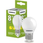 Светодиодная лампа GENERICA G45 шар 8Вт 230В 3000К E27 LL-G45-08-230-30-E27-G (артикул 25128057) – фото 1